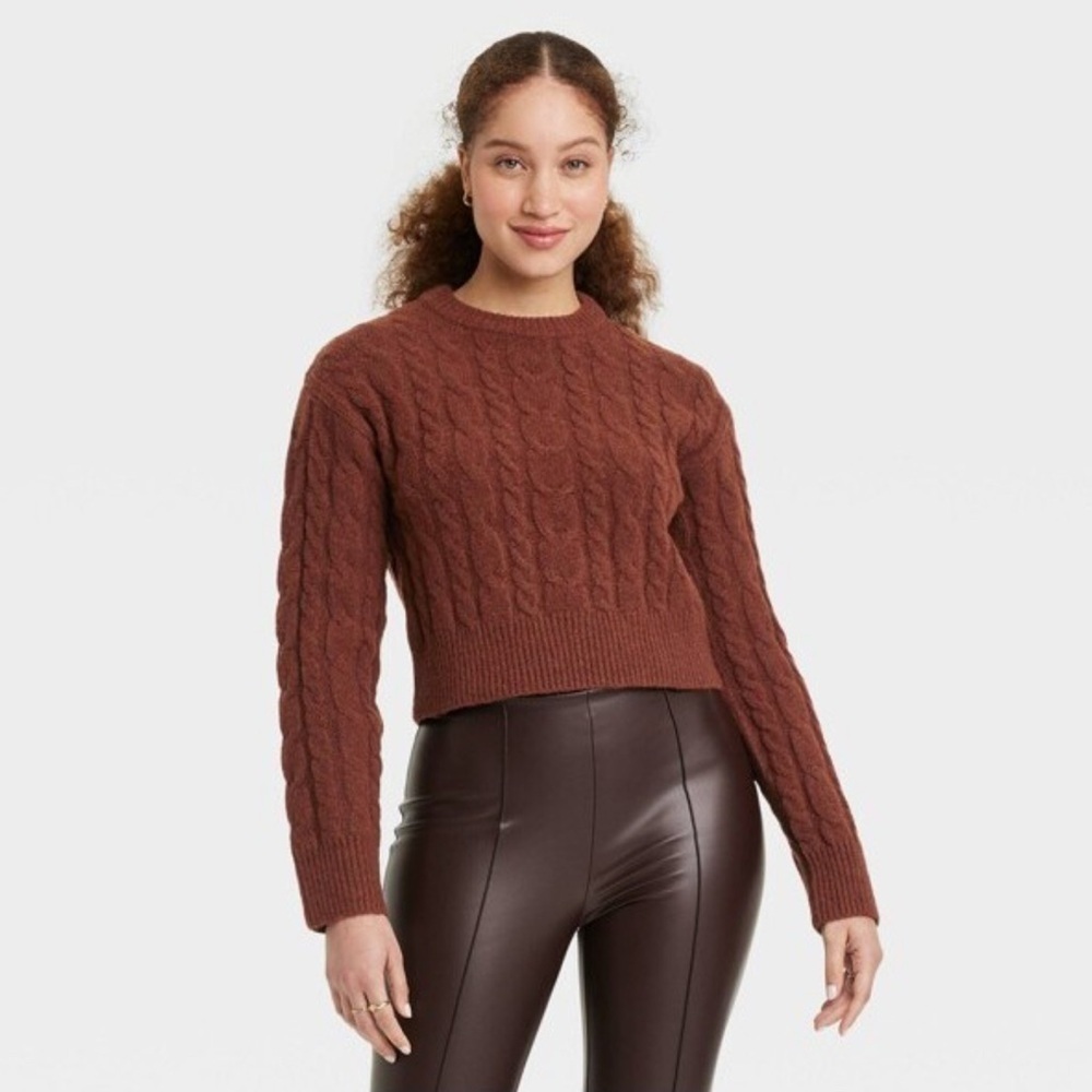 A New Day Crewneck Long Sleeve Cropped  Pullover Sweater - Size L